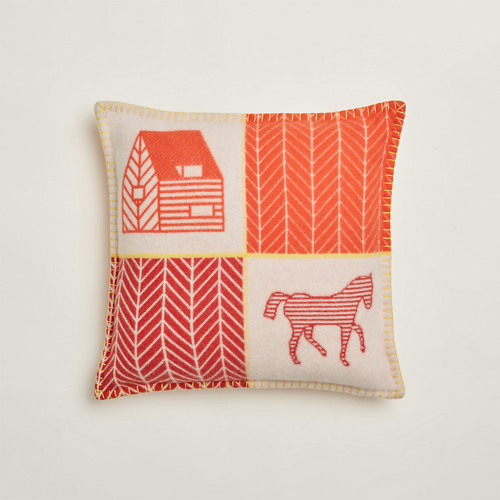 HERMES Heaven Charbon / Flanelle Mサイズ Les Chevaux Dechaines embroidered scarf 140 - Grey | Hermès